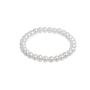 珍世缘巧曼5-6mm近圆形强光无核淡水珍珠手链 弹力绳小手串礼物女