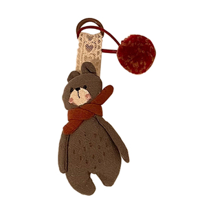 韩系可爱卡通立体挂件布艺小动物包包挂饰钥匙扣配饰情侣创意礼物