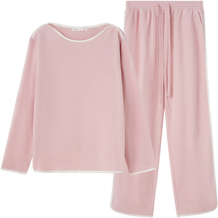 淳度【轻暖】双面摇粒绒睡衣女秋冬季长袖保暖家居服套装薄绒