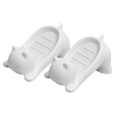 卡通猫咪塑料肥皂盒创意可爱浴室香皂盒置物架洗手台卫生间沥水
