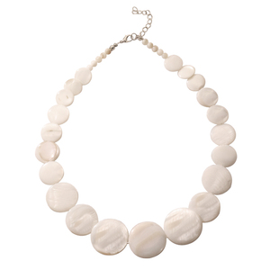 2026新款春夏时髦度假风甜酷天然贝母圆片串项链高级小众毛衣链潮