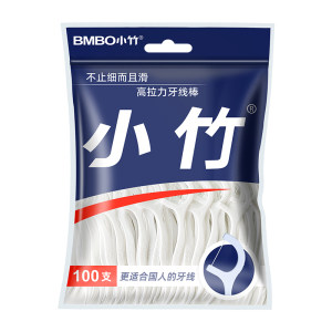 小竹立泉专卖店小竹牙线一次性经典家用装高分子线材超细剔牙线签细滑剔牙牙线棒