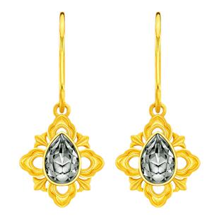 justgold镇金店欧庭魅影黄金足金耳钩耳环耳钉1322871Y