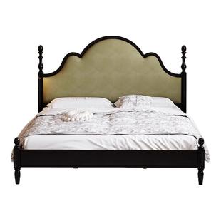 法式复古实木床1.2m1.35单人现代简约双人1.8米主卧大床中古风床