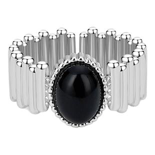 [新年礼物]ONONESOWN天然黑玛瑙戒指女小众高级感轻奢指环镀18k金