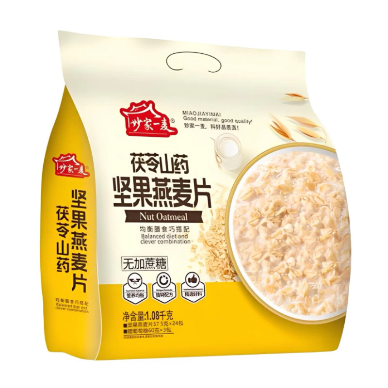 妙家一麦特浓牛奶加钙茯苓山药燕麦片玉米糊山药片1.08kg营养早餐