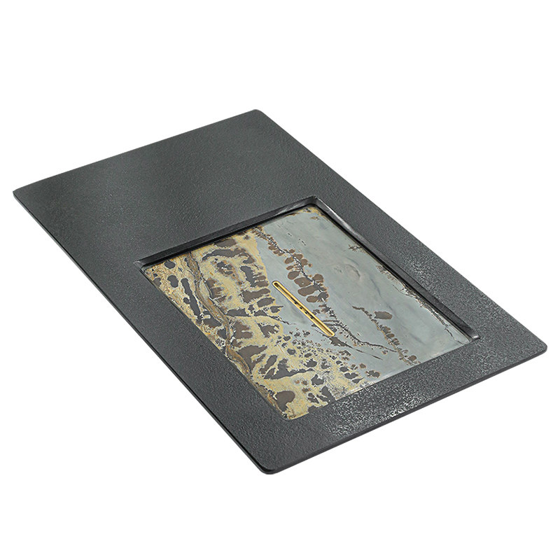 天然乌金石茶盘家用简约国画礼品