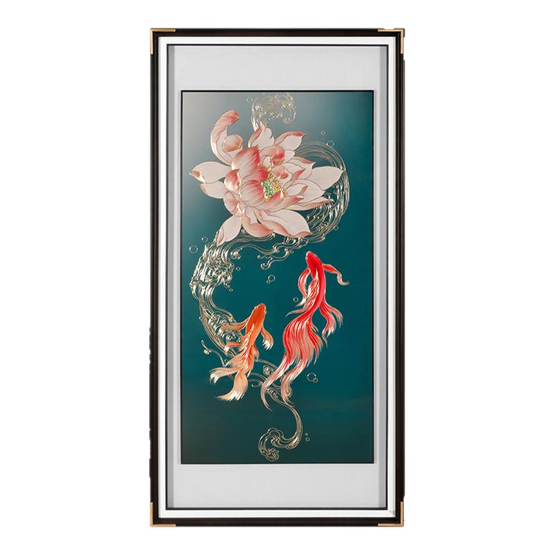 君自在玄关新中式手工雕刻装饰画