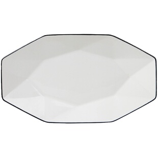 新款12英寸大鱼盘2只装 釉下彩蒸鱼盘子餐具家用长盘菜盘子