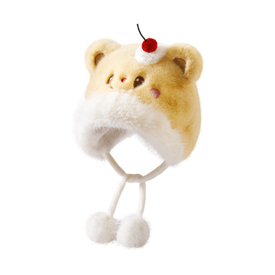 秋冬季甜美可爱保暖防寒毛绒帽女