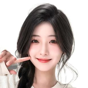 假发片女头顶自然前额增发量蓬松高颅顶八字刘海真发遮白发补发片