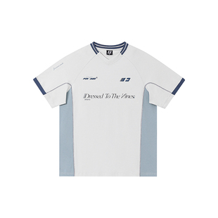 FORNINES凉感速干Jerseyfit复古运动哈苏线撞色短袖T恤男女半袖夏