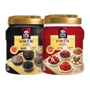 桂格混合即食燕麦片五黑五红罐组合860gx2罐代餐健康饱腹早餐