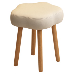 奶油风化妆凳梳妆台凳子女生卧室云朵椅子实木简约美甲专用高级感