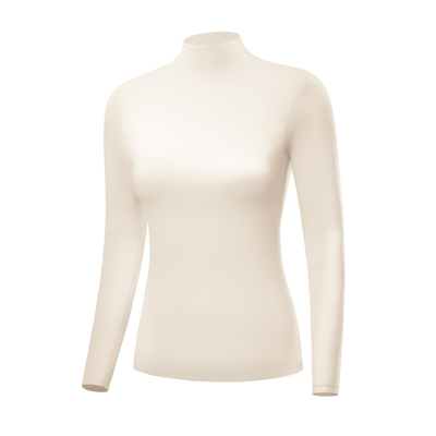 简云德绒发热白色半高领打底衫