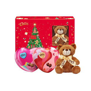 德芙两心一熊牛奶黑巧巧克力礼盒心语伴手礼零食休闲新年礼物