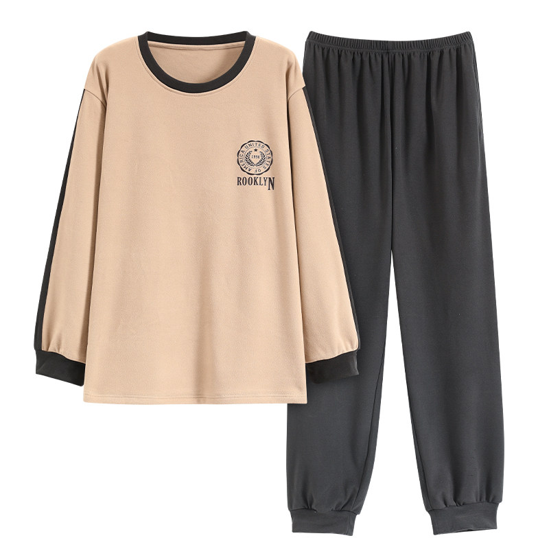 春秋冬季男士德绒睡衣长袖家居服