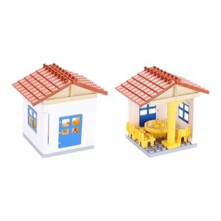 大颗粒积木配件城堡建筑房屋顶门窗户围栏摩天轮场景零件益智玩具