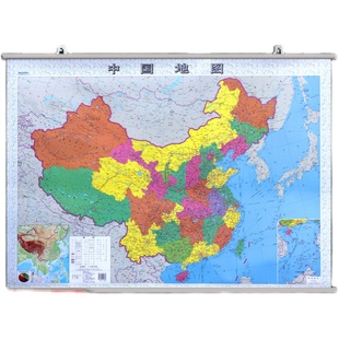中国地图挂图1.1米x0.8米政区交通人文版挂图学习地理历史文化名城易错字城市名拼音标注亚膜防水学生中国地图出版社