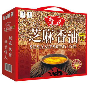 鲁花芝麻香油礼盒装  260ML*2瓶+180ML*2瓶 一级压榨香油团购送礼