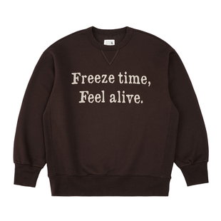 CENLES AW25 美式复古文字功能性抓绒重磅圆领卫衣男宽松休闲上衣