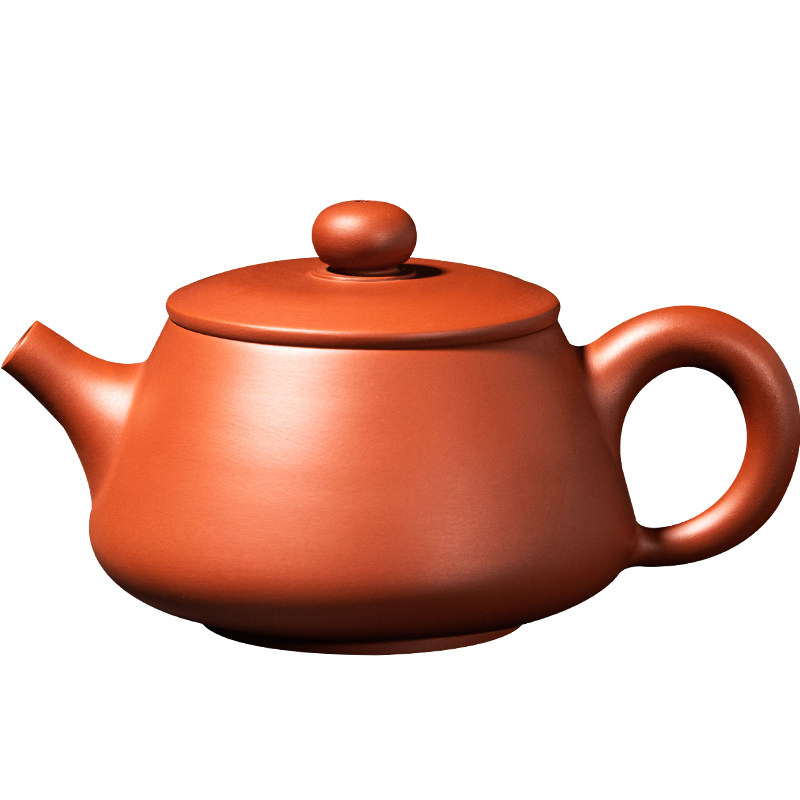 紫砂壶潮州手拉壶矮石瓢原矿朱泥茶壶
