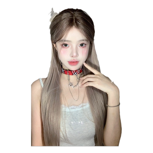 哼唧假发长直发抖音爆款热卖女日常小额蕾丝巧克力渐变全头套假发