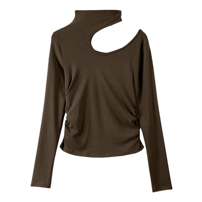 白色挂脖镂空打底衫女春秋冬内搭针织衫可外穿收腰露肩高级感上衣