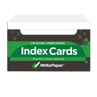 凯萨Index Cards美式索引卡 便签卡片纸便条书签 白色横线款 学生单词记事卡片纸 备忘卡片纸 210张 100g纸张