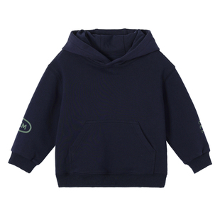 宝宝秋季日系百搭纯棉连帽印花卫衣允儿妈男童新款套头衫儿童上衣