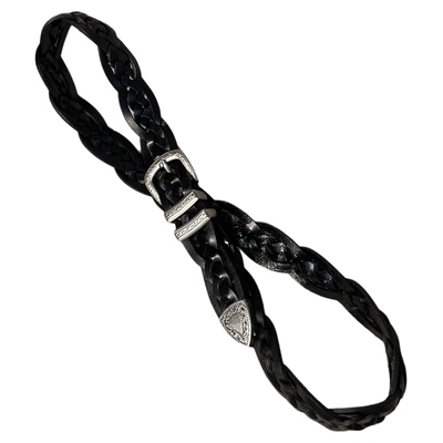 头层牛皮编织男皮带西部牛仔裤