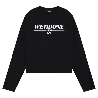 WE11DONE26夏季新品男女同款毛边1506休闲LOGO长袖T恤时尚潮流