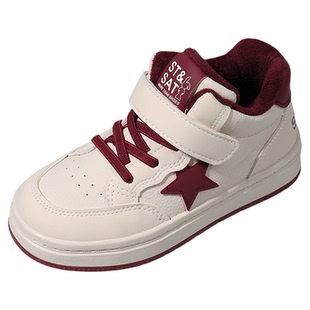 星期六童鞋女童板鞋冬季新款加绒男童儿童宝宝软底舒适休闲棉鞋