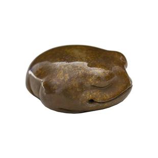 三足金蟾手把件男士随身把玩礼物青铜器三脚蟾蜍茶宠斑铜中式摆件