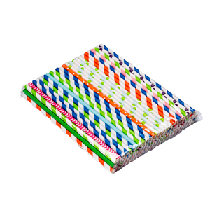 一次性吸管100支彩色纸吸管纸质鸡尾酒饮料冷饮装饰环保独立包装