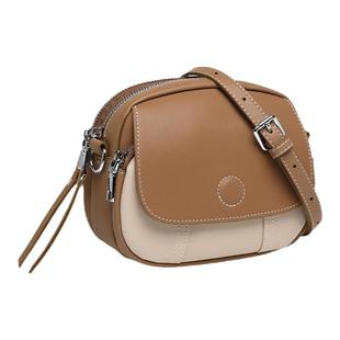 小C&k2024新款小众女斜挎包女包小包礼物夏天真皮撞色百搭单肩包