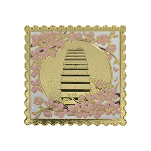 西安博物院文创邮票式金属纪念章小雁塔三彩腾空马陕西旅游伴手礼