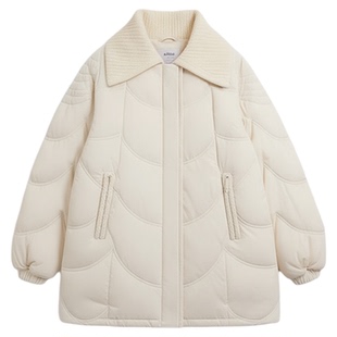 马克华菲针织翻领羽绒服女短款2026新款冬季保暖廓形显瘦爆款外套