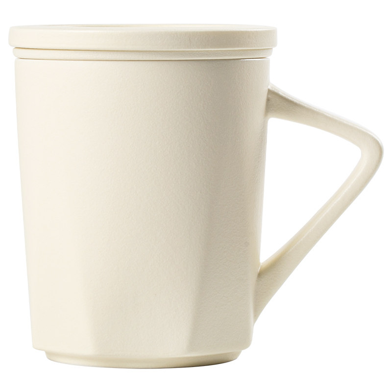 奶油黄茶水分离陶瓷泡茶杯子带盖