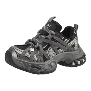 星期六加绒厚底老爹鞋女款2025新款冬季保暖百搭增高休闲运动鞋子