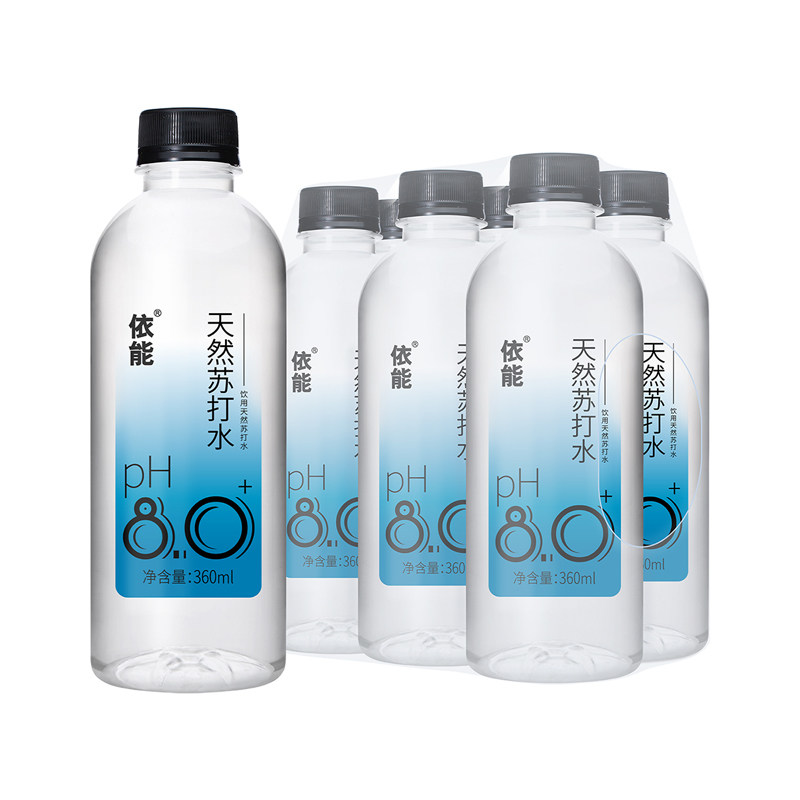 依能天然苏打水弱碱性无防腐剂饮用水饮用360ml*24整箱包邮矿泉水