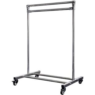 加粗挂衣杆置地晒衣架304不锈钢晾衣架单杆移动服装厂铅衣架定制