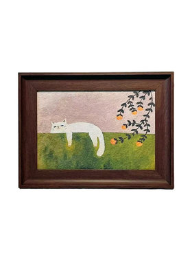 仿木纹砂岩画《猫咪趴趴》 40*30