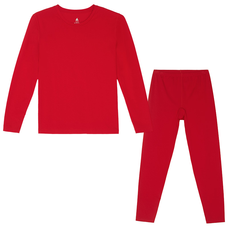 铜牛棉莫弹力圆领女套 秋冬新款本命年红内衣套装女秋衣秋裤VN079