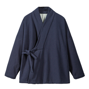 秋冬季明制汉服男女款中国风纯棉交领右衽禅意居士服宽松大码道袍