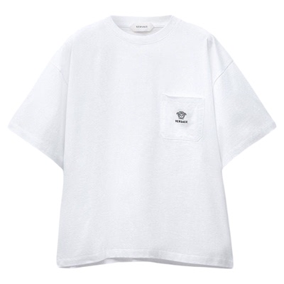 【早秋新品】VERSACE/范思哲 男士刺绣棉质平纹针织T恤