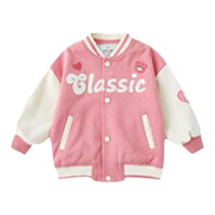 幼悠 女童秋冬嘻哈风外套可爱卡通撞色T宝宝宽松卫裤时尚衬衫套装