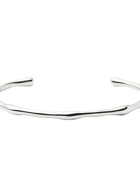 Missoma银色开口手镯轻奢小众设计精致高级感时尚气质银手镯女款