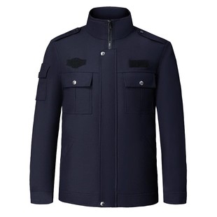 春秋新款正品单位制服夹克毛料执勤服套装物业保安工作服外套包邮