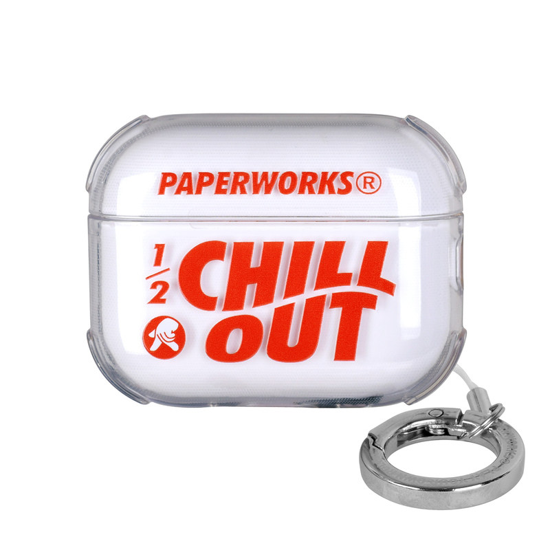 PAPERWORKS原创透明英文图案透黑透绿透紫软壳耳机套耳机壳适用于苹果AirPods4代Pro3代2代Pods5代2